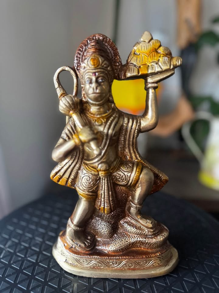 Solid Brass Hanuman Idol - 9 inch