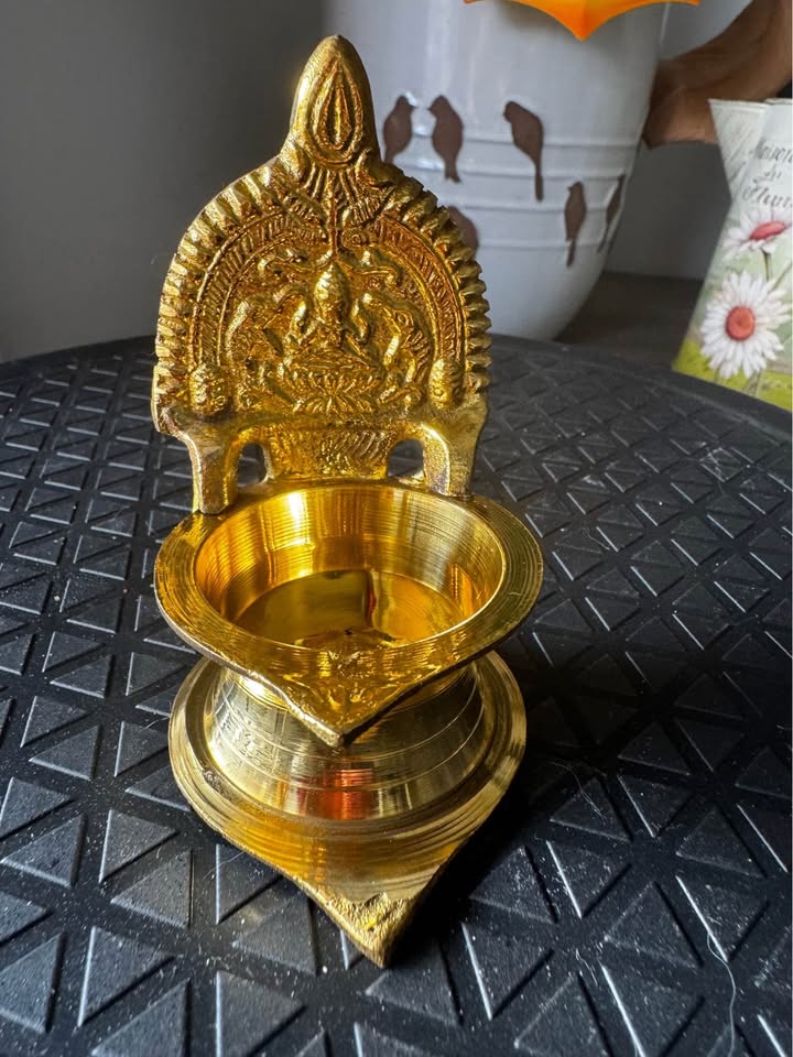 Solid brass Laxmi diya