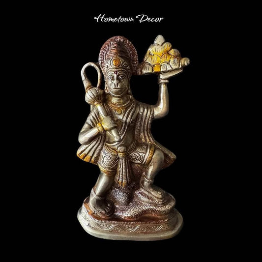 Solid Brass Hanuman Idol - 9 inch