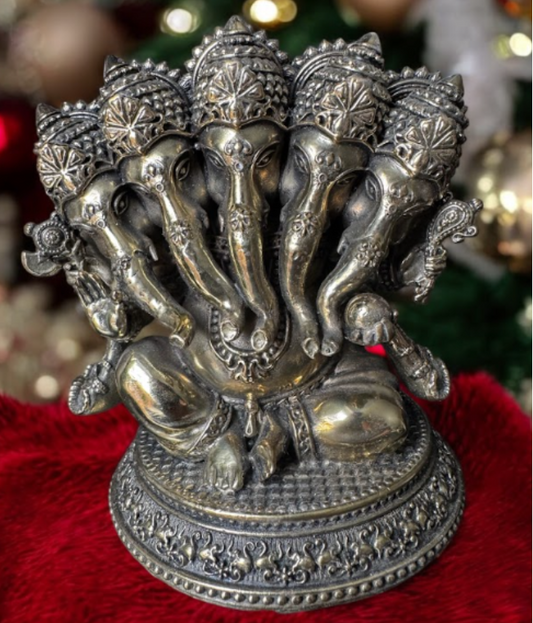 Lord Panchmukhi Ganesha Sitting Murti